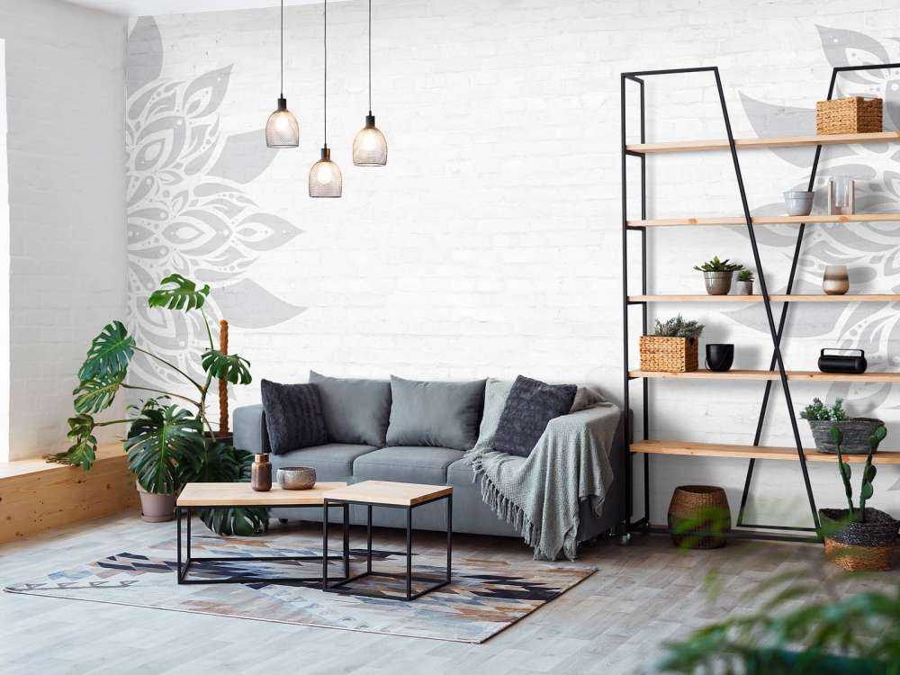 Grigio bianco Mandala Blossom