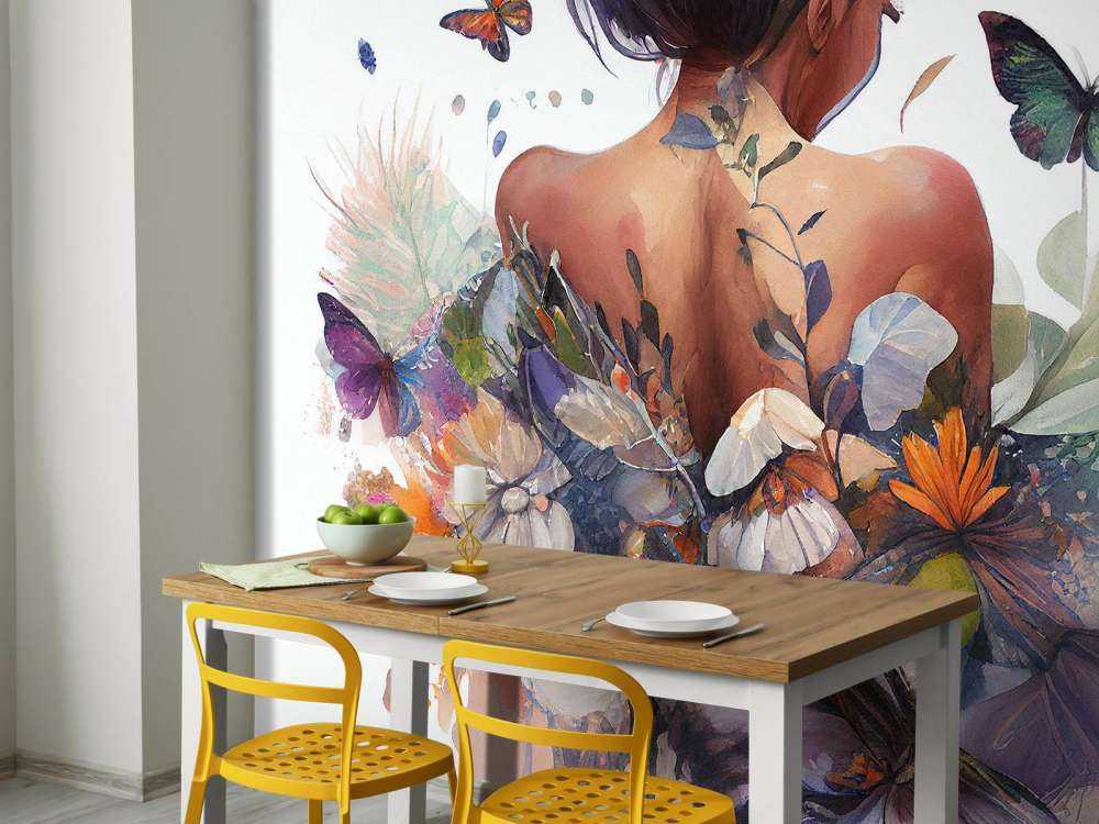 Watercolor Butterfly Woman Body #3