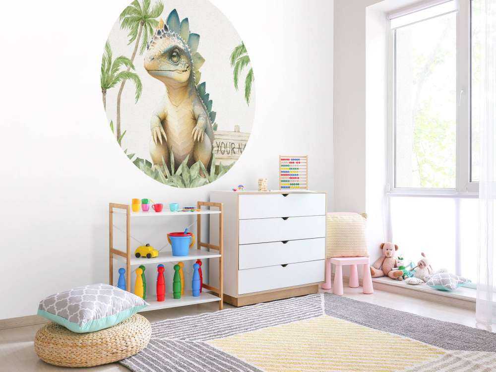 Baby stegosaurus nella giungla