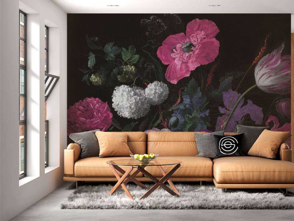 Natura morta di fiori barocchi - rosa lunatico