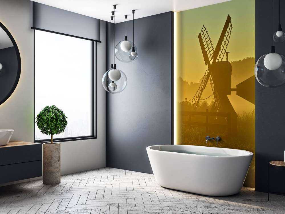 Mulino da prato all'alba