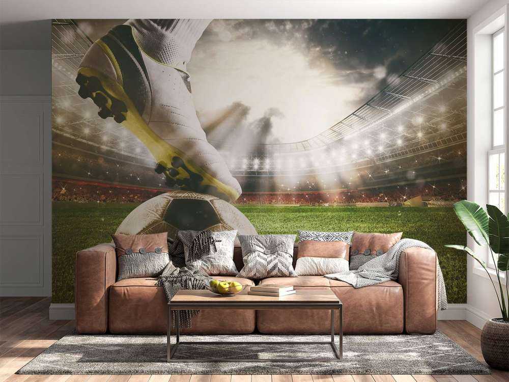 Voetballer in stadion