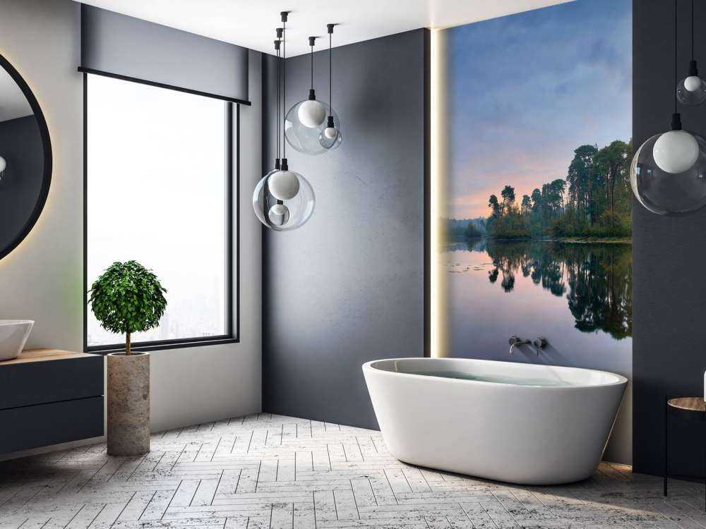 Riflessione nelle foreste all'alba