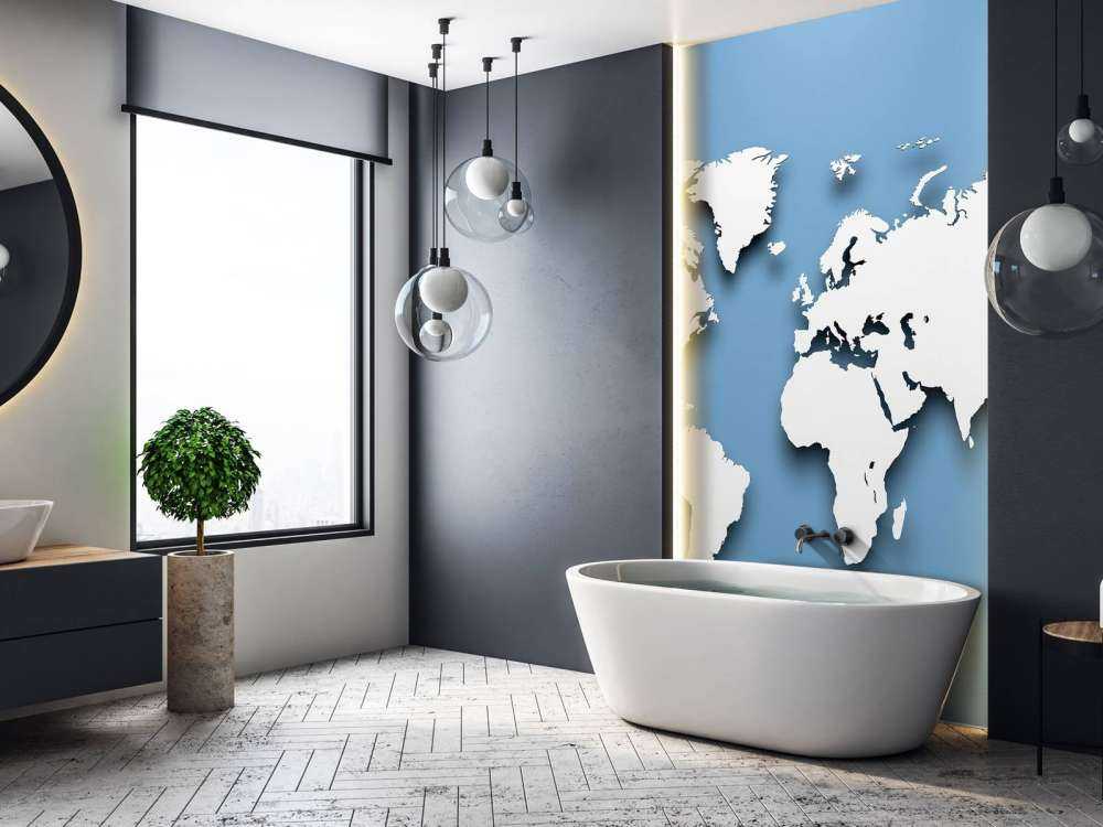 3D Mappa del mondo blu