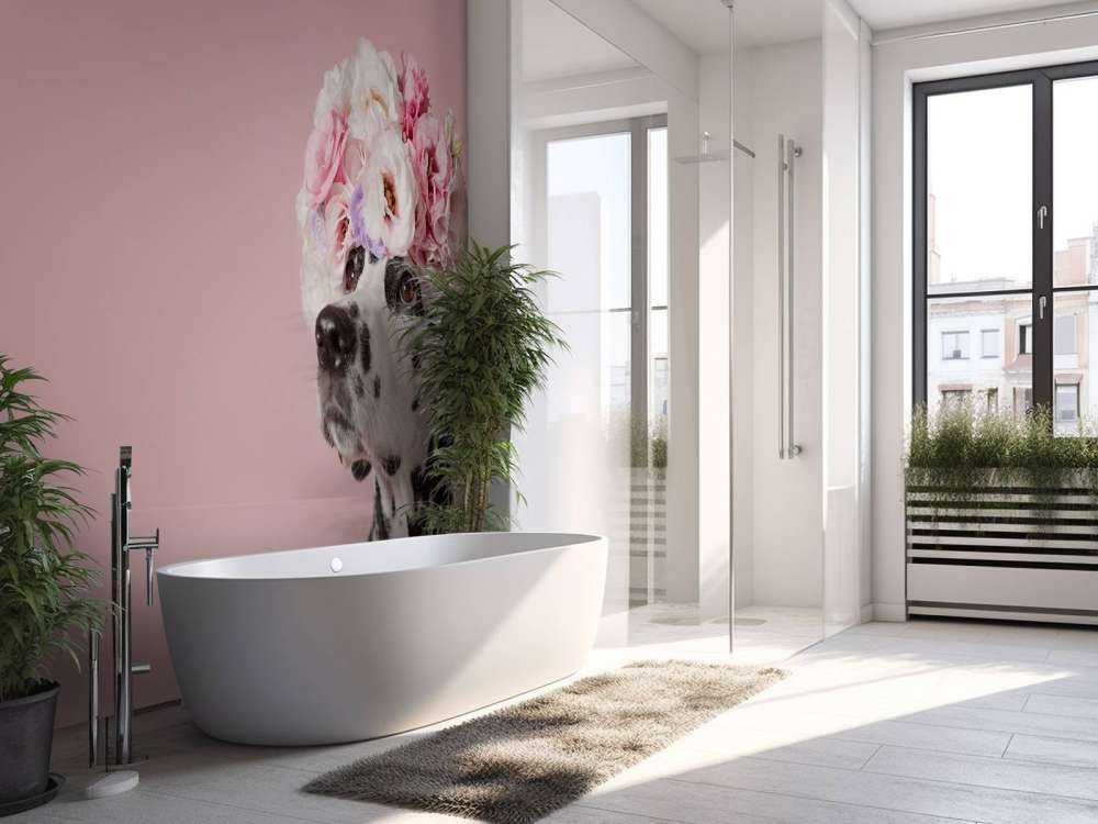 Dalmata con fiori colorati