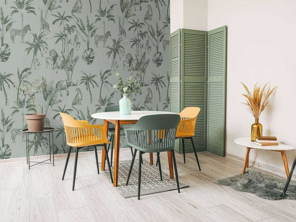 Motivo giungla animale verde