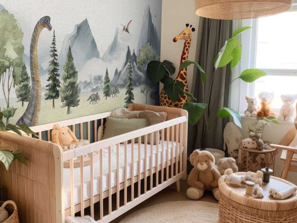 Paesaggio con dinosauri a colori