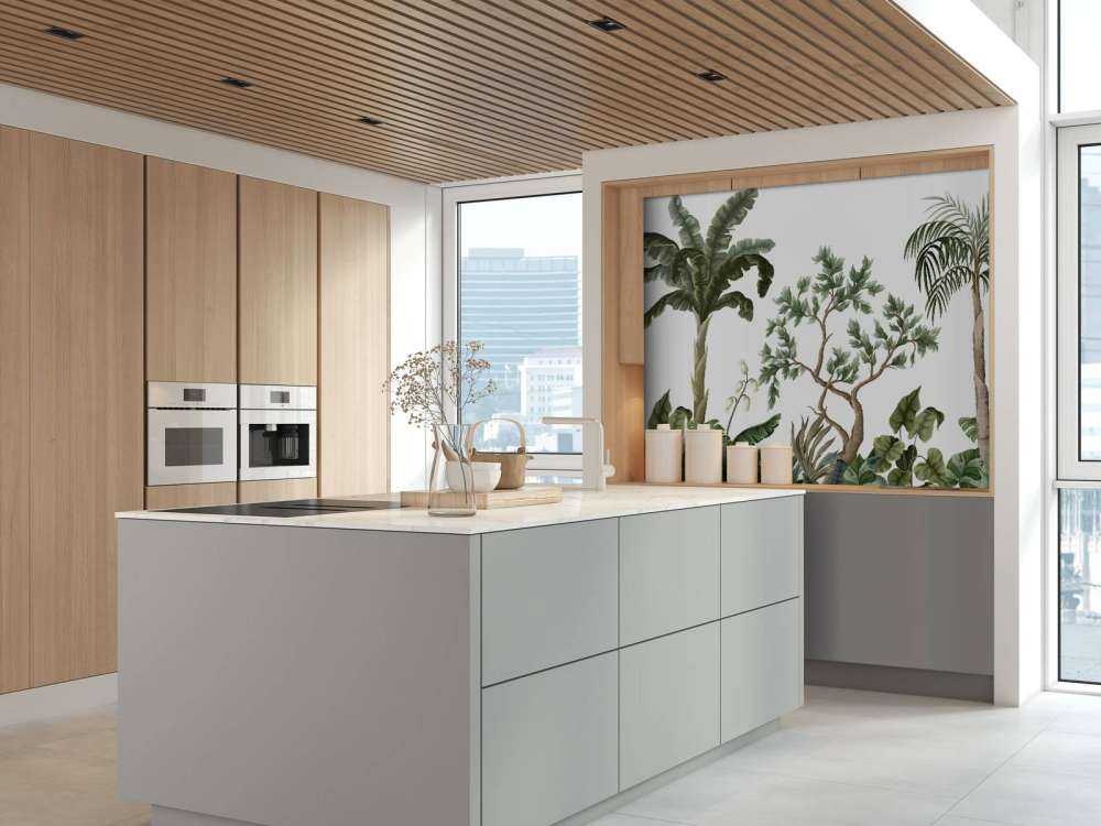 Paesaggio della giungla con palme