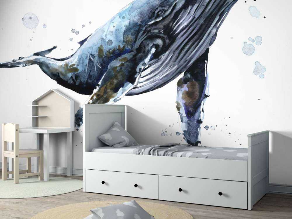 Balena gobba in acquerello