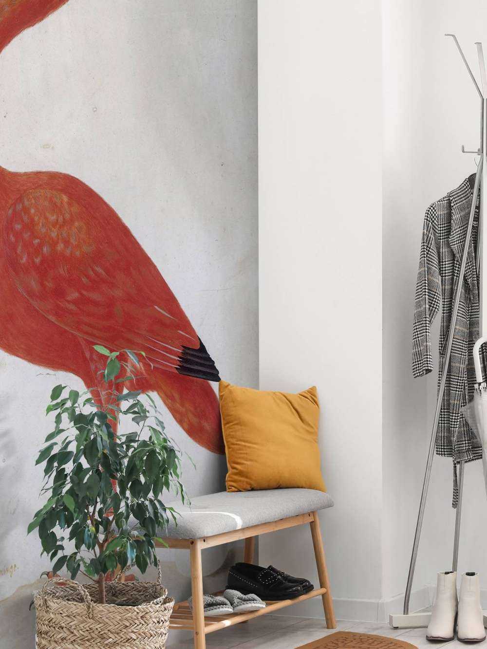 Ibis rosso con uovo