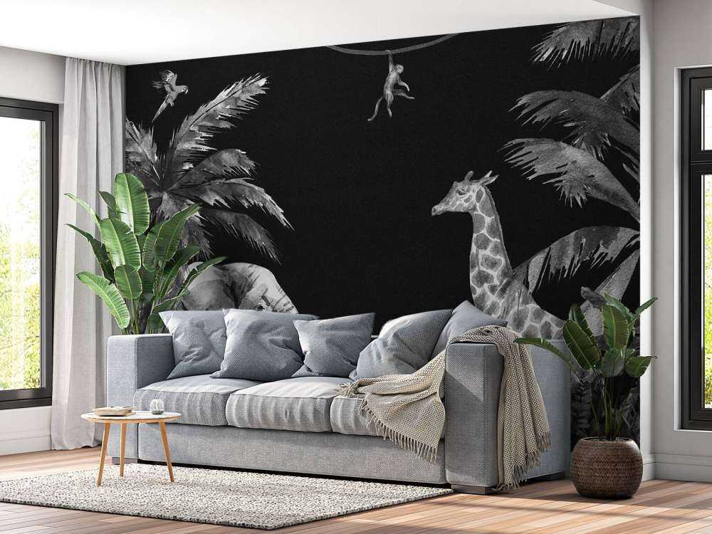 Zwart-wit jungle dieren