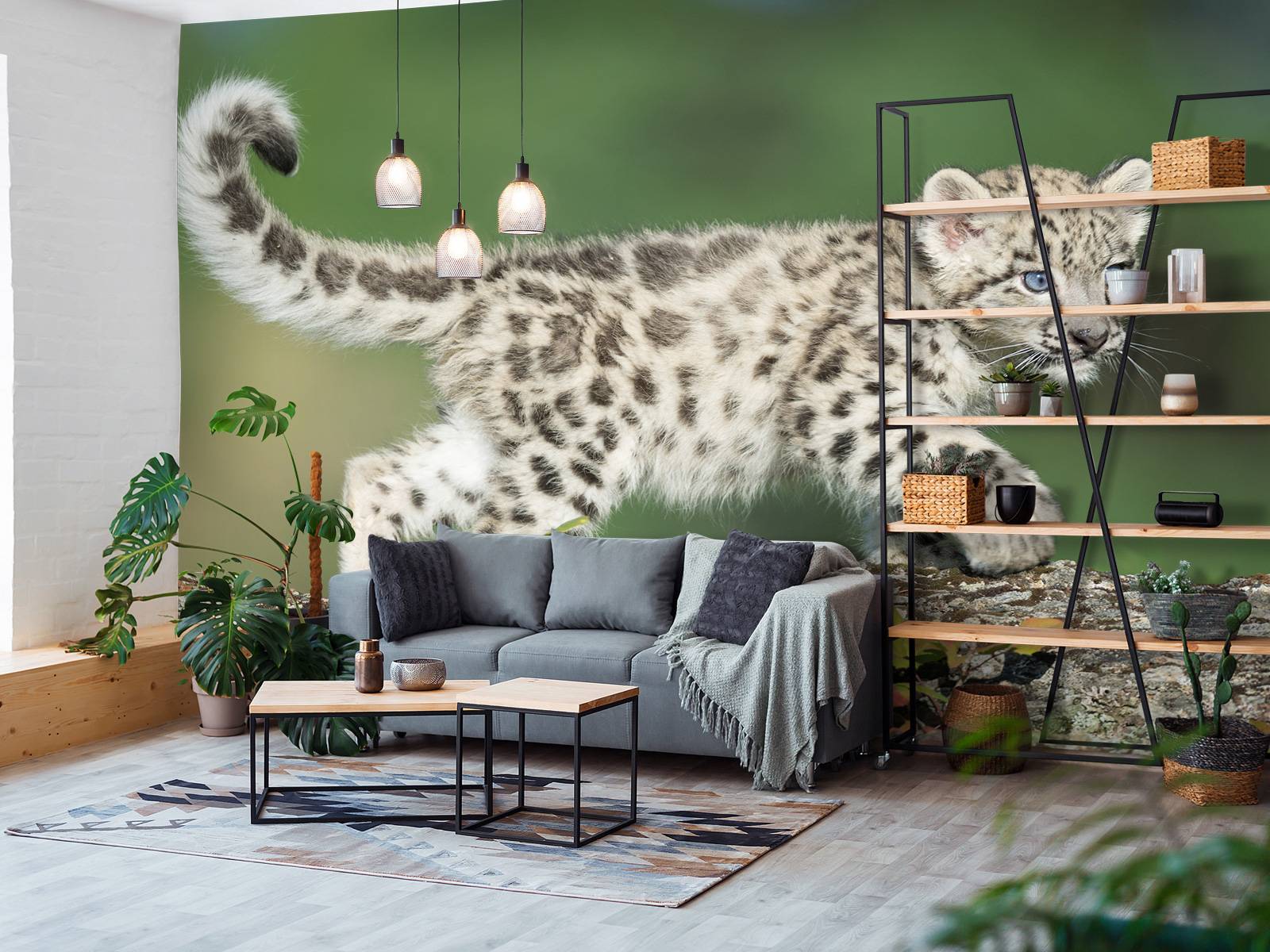 Disegno Di Cucciolo Di Leopardo Delle Nevi Set Di Sipatici Leopardi
