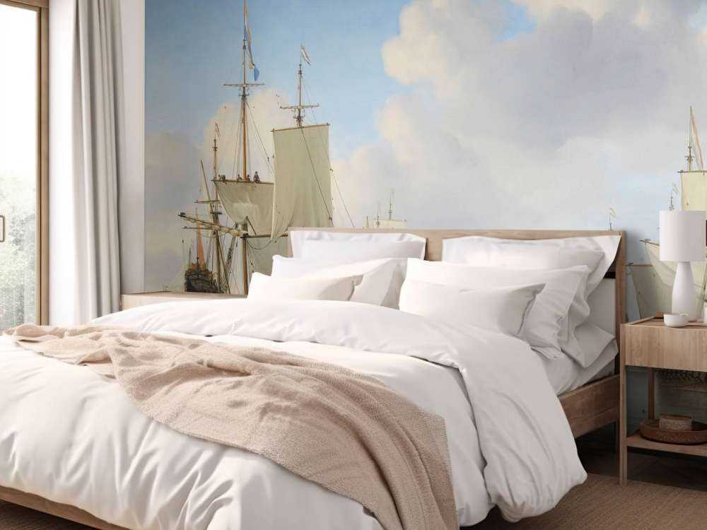 Carta da parati fotografica Rijksmuseum. Navi olandesi su un mare calmo.