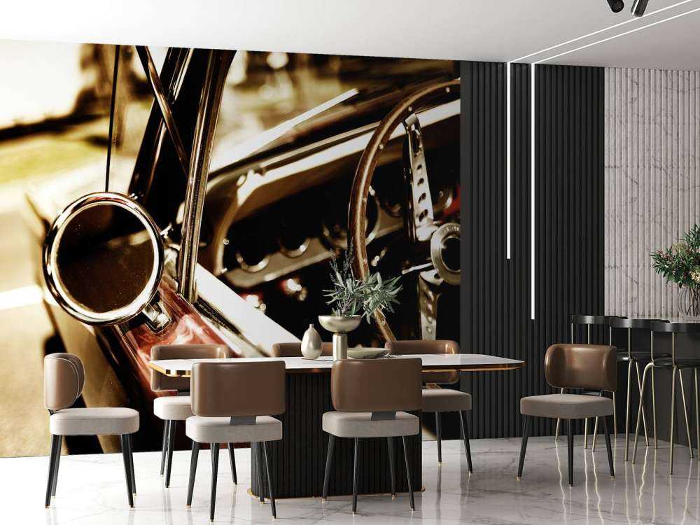 Primo piano rosso auto d'epoca