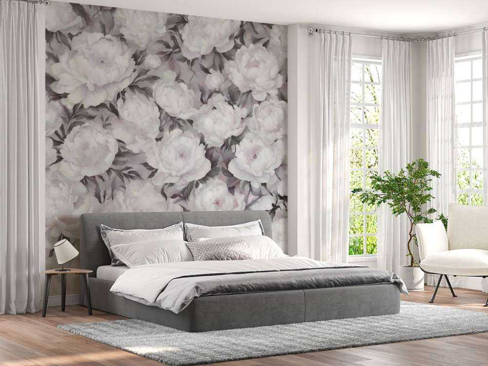 Carta da parati Peonie Nera