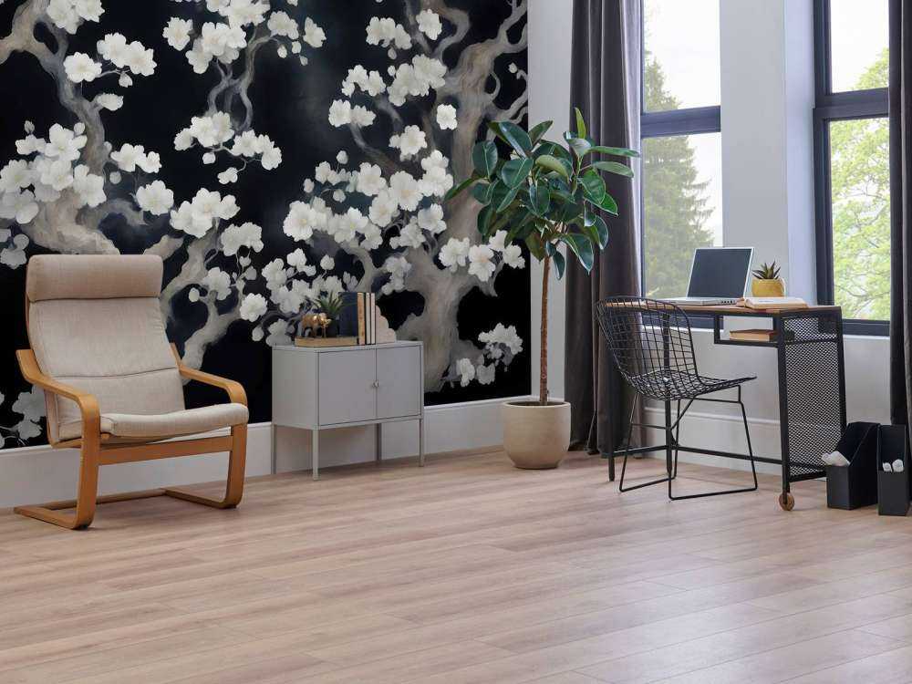 Meravigliosa foresta in fiore - nera