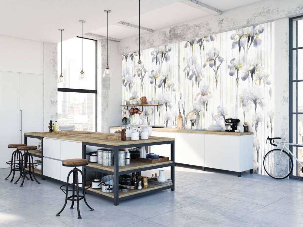 Iris e Strisce Grigio Senza Soluzione di Continuità