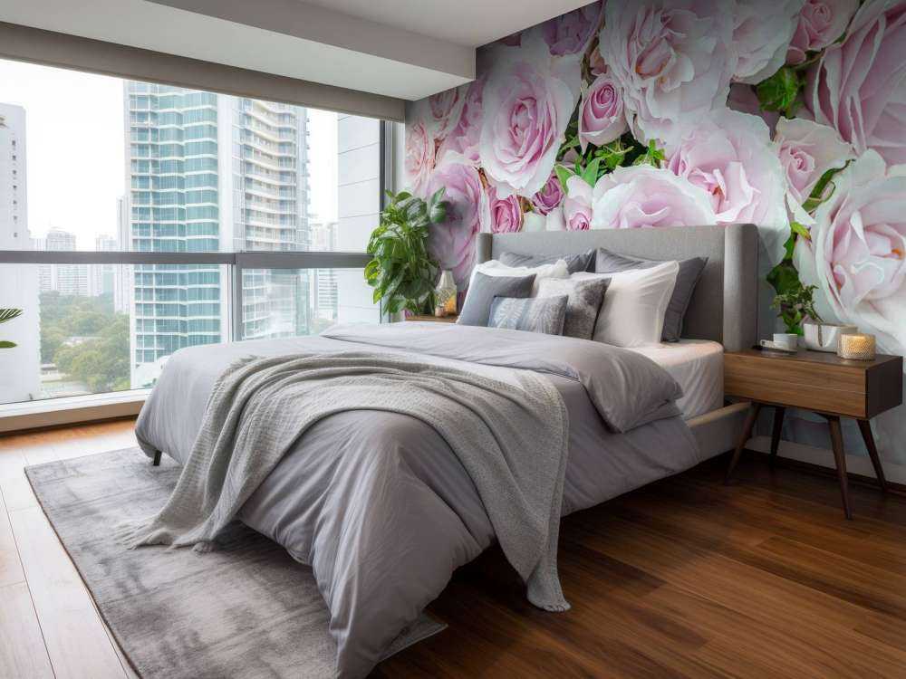 Rose colorate bianche e rosa