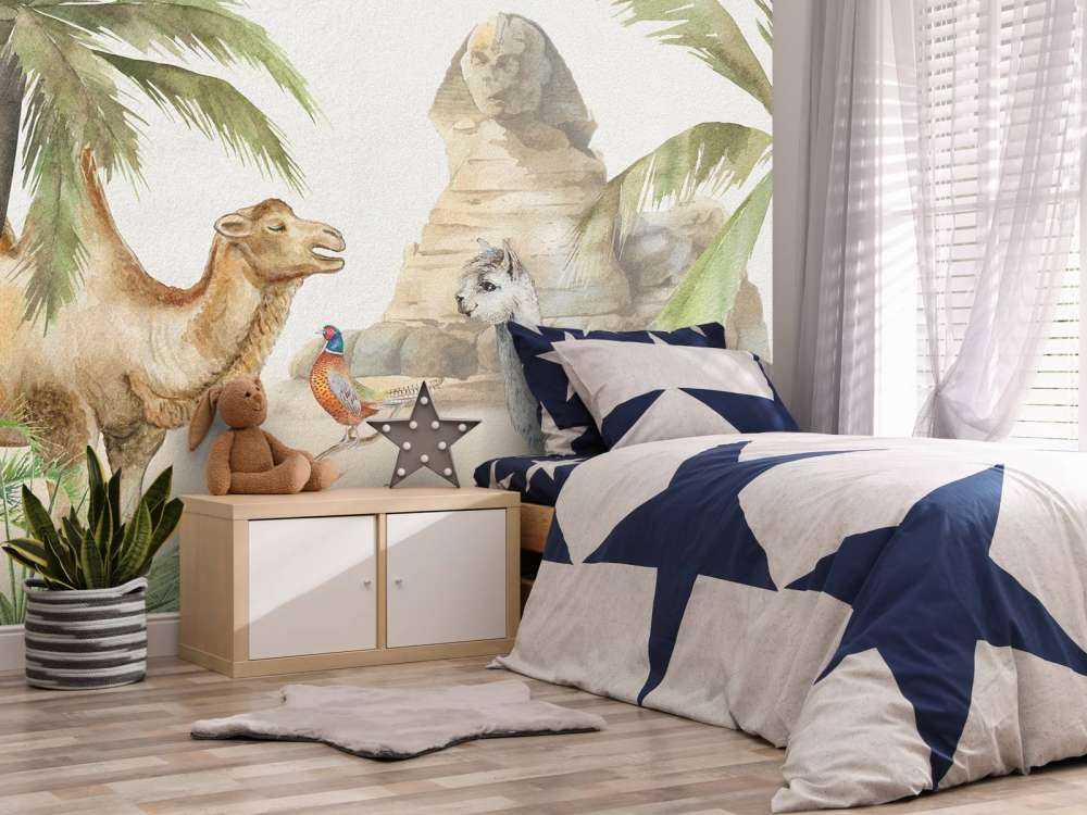 Cammello e alpaca nel deserto