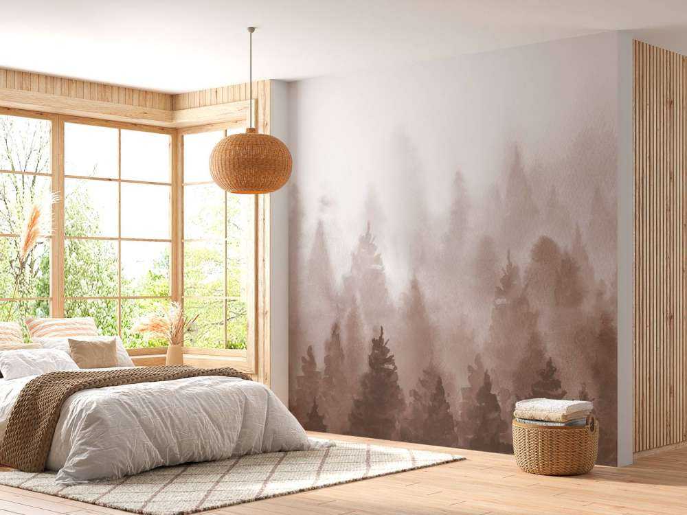 Foresta realizzata con acquerello