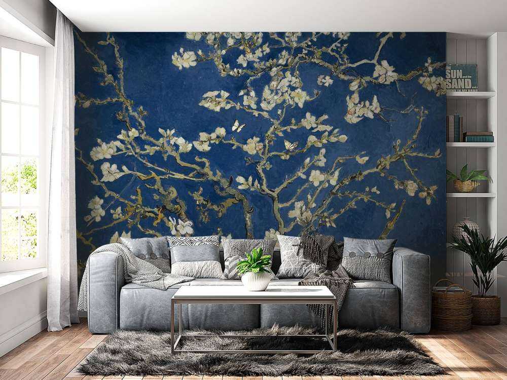 Mandorlo in fiore nella notte