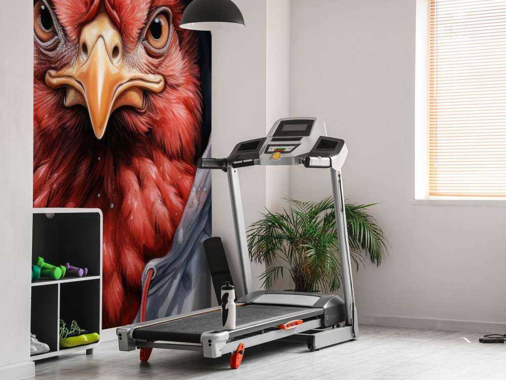 Cartone animato di pollo ad acquerello con felpa con cappuccio