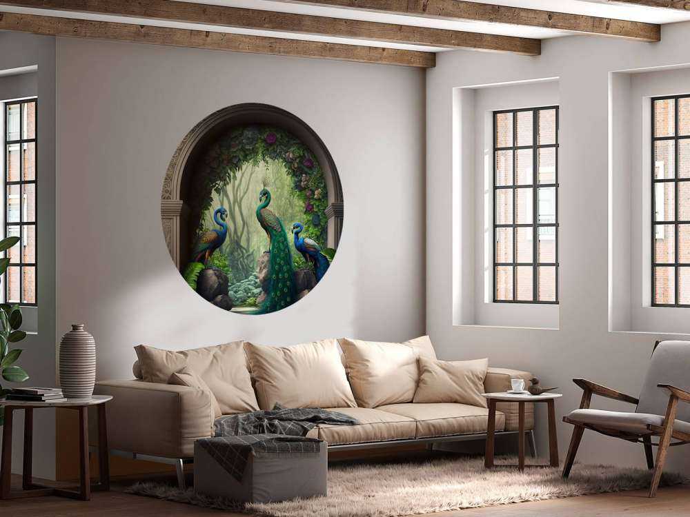 Trio di Pavoni in Giardino Segreto