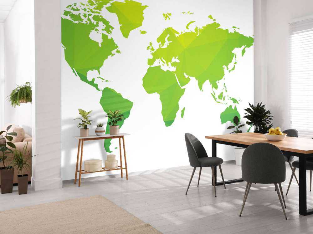 Mappa del mondo verde