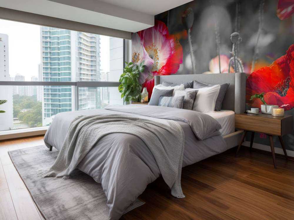 Papaveri in nero, bianco, rosso e nero