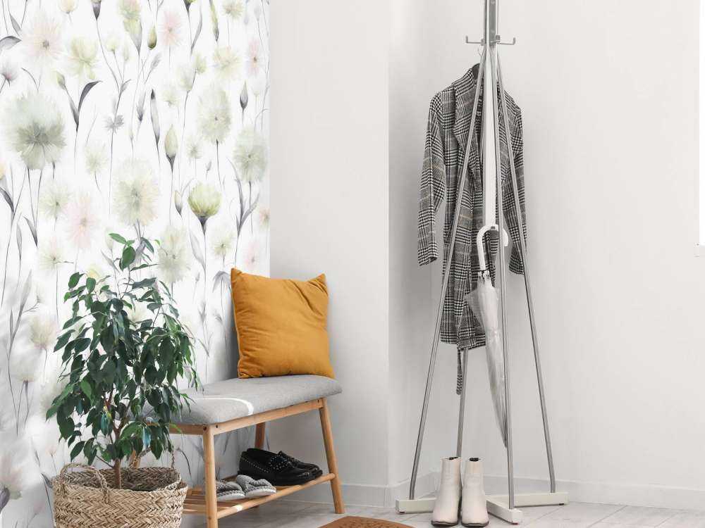 Fiori di mais e erbe di campo verdi