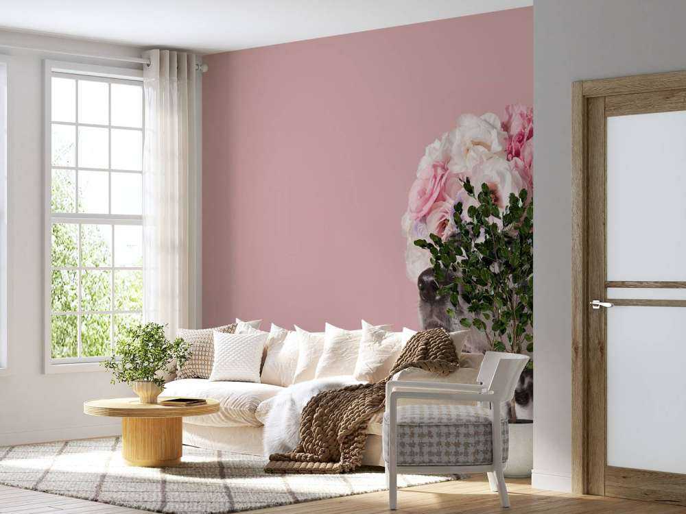 Dalmata con fiori colorati