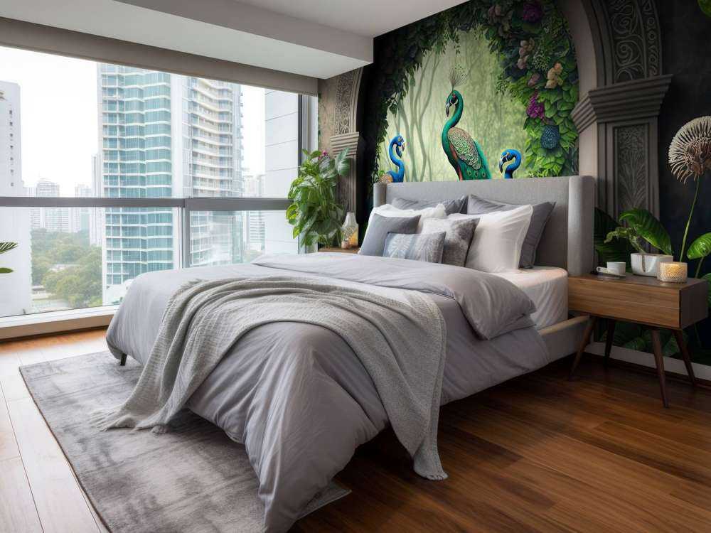 Trio di Pavoni in Giardino Segreto