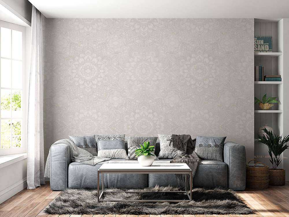 Mandala Boho Golden - grigio neutro