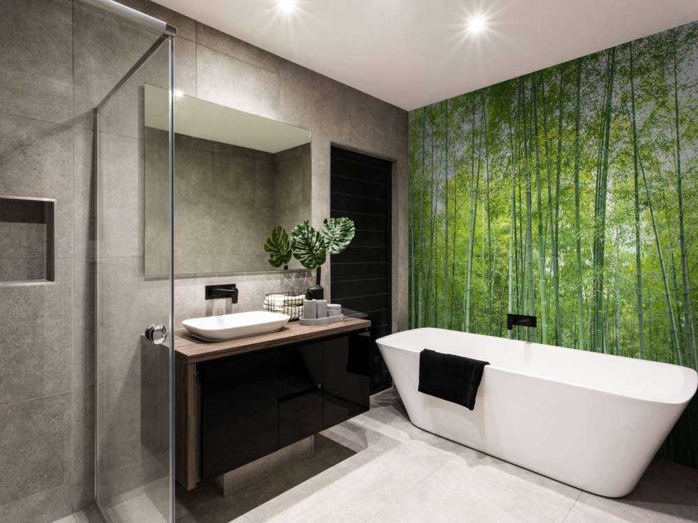 Foresta di bambù verde