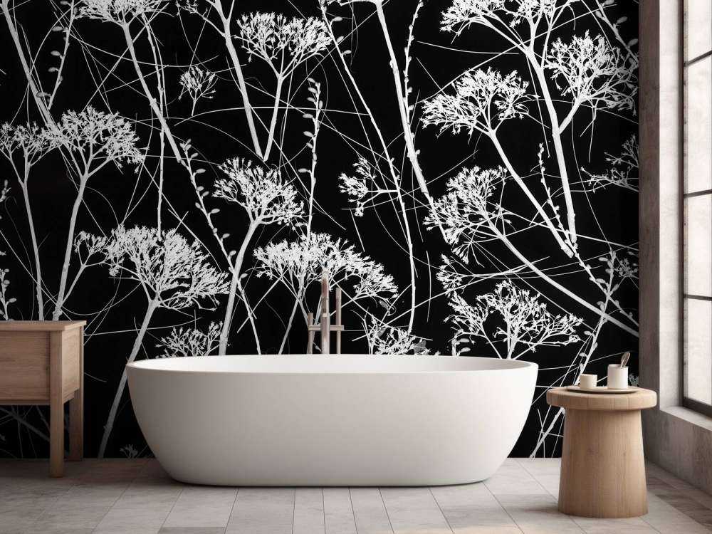 Silhouette di piante secche