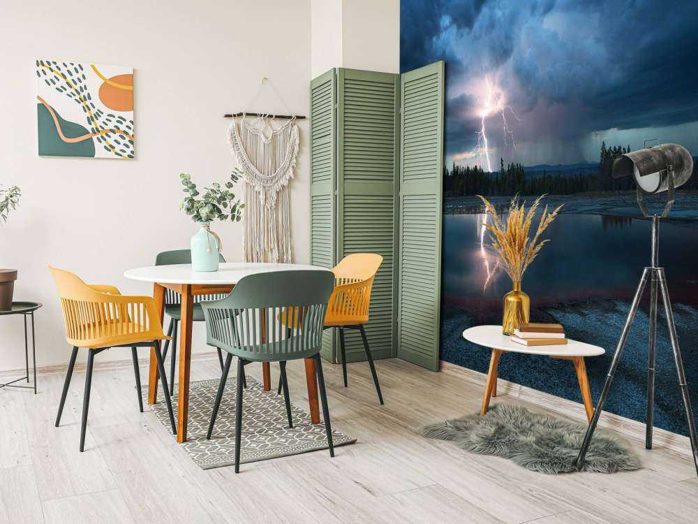 Lightning Above Turquoise Pool