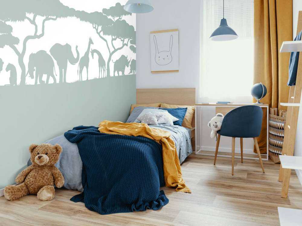 Silhouette animali da safari, verde chiaro