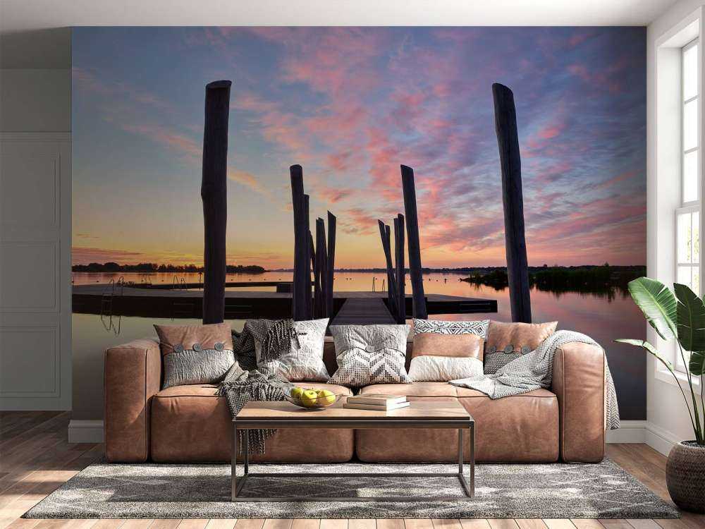 L'alba al bacino di nuoto