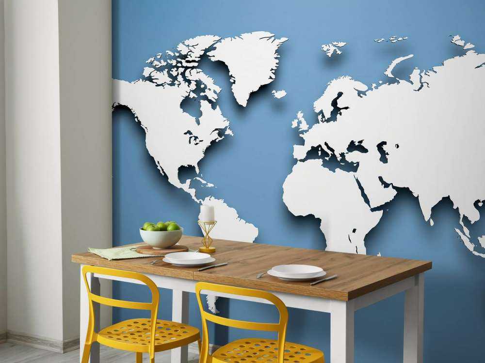 3D Mappa del mondo blu