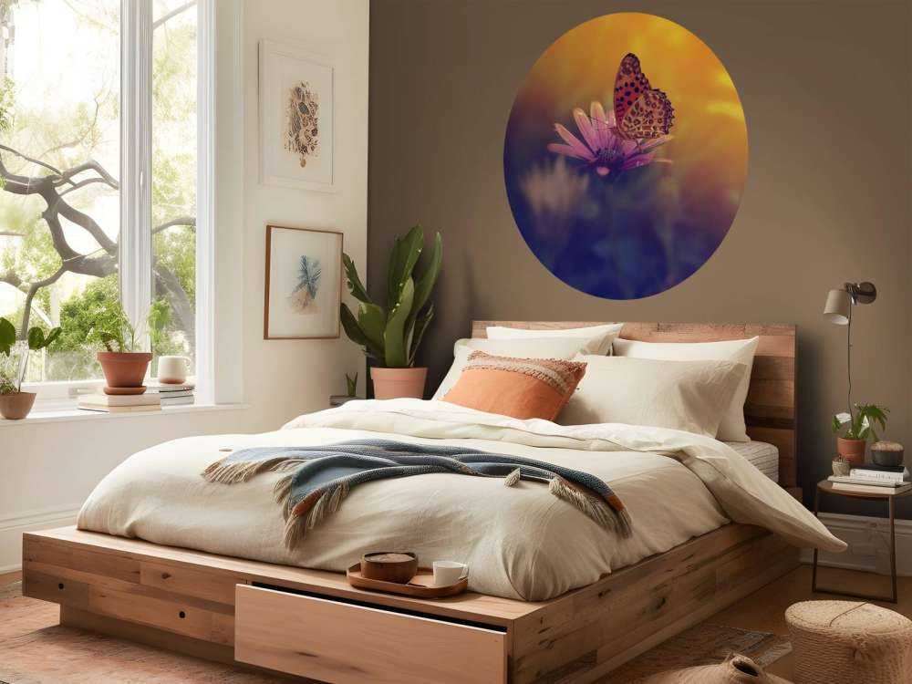 Farfalla rossa su fiore