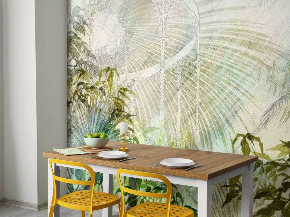 Serra con piante tropicali