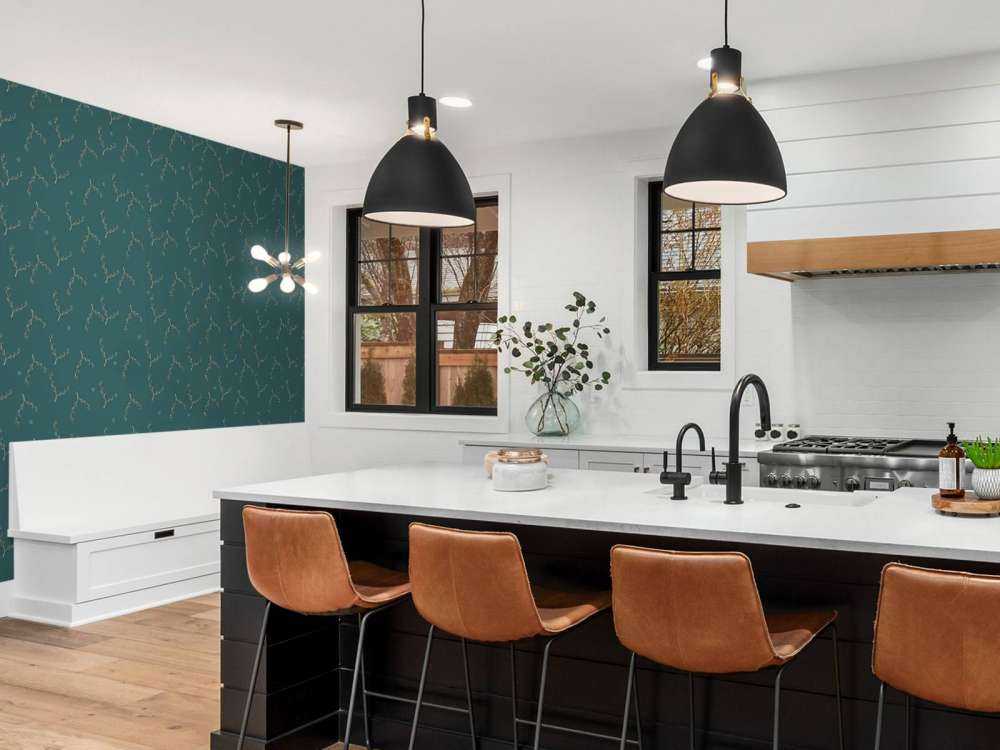 Motivo a rami verde acqua