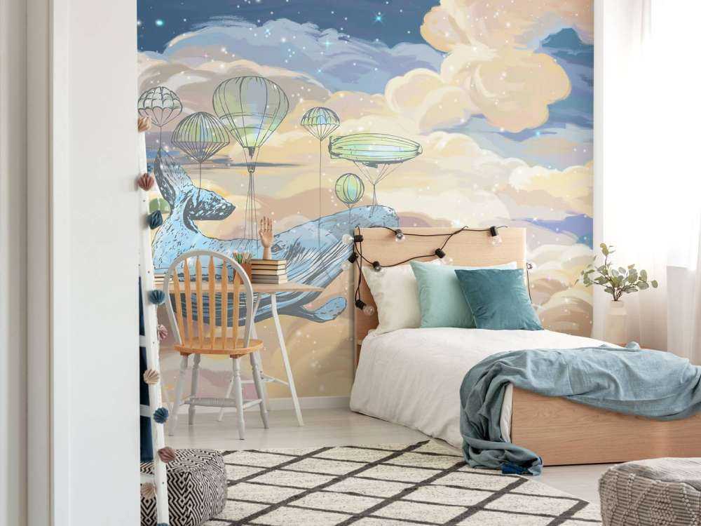 Balena con le sue mongolfiere