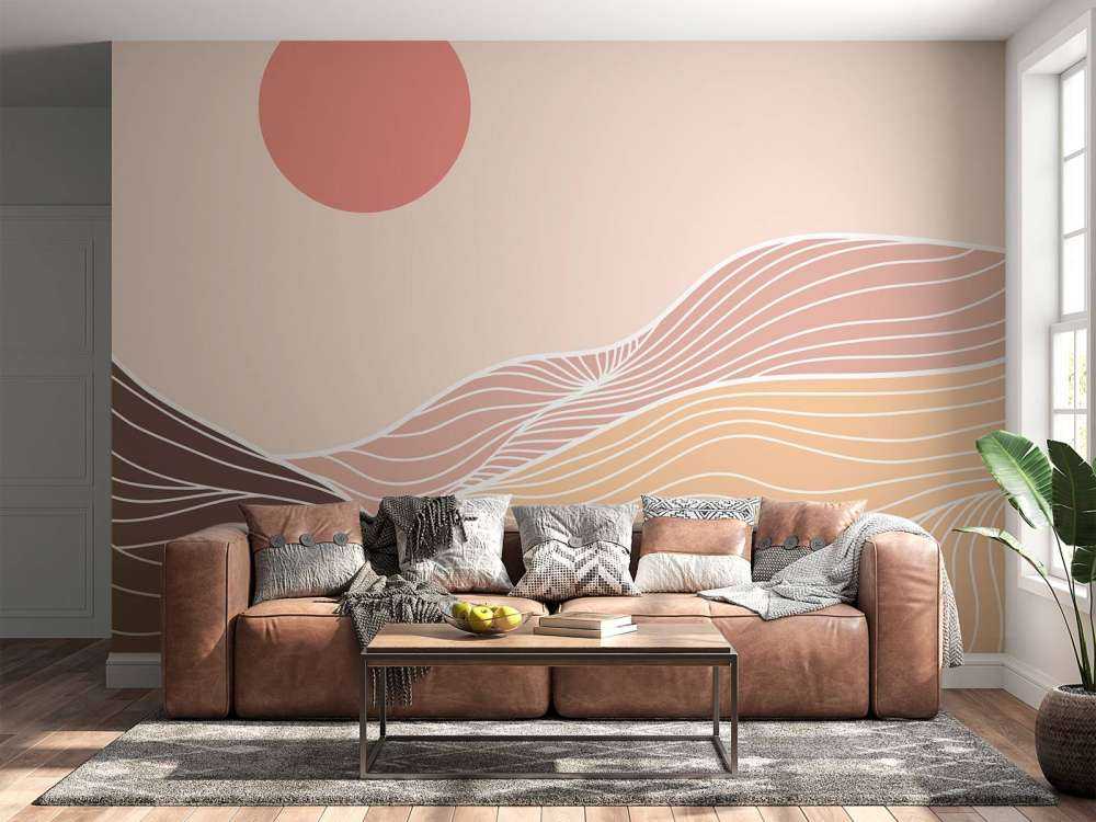 Montagne lineari con il sole