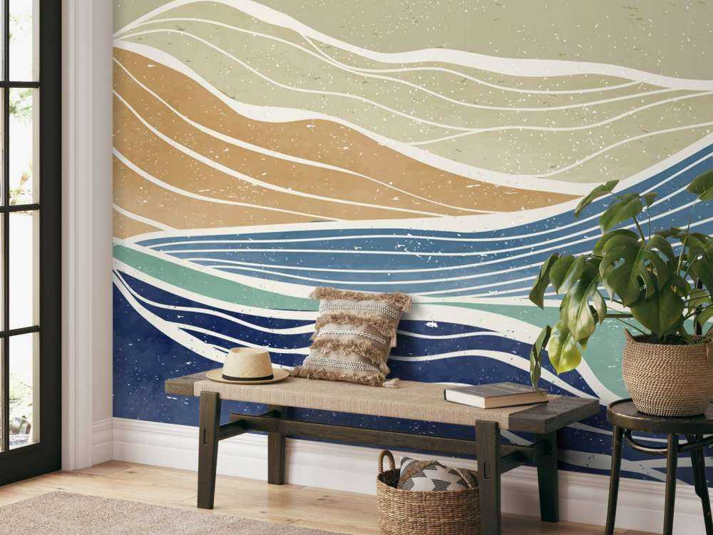 Onde dell'oceano colorate dal sole