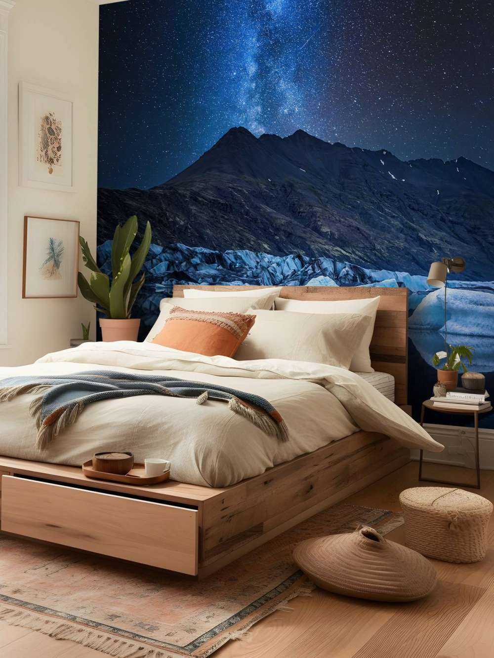 Via Lattea vicino a un ghiacciaio