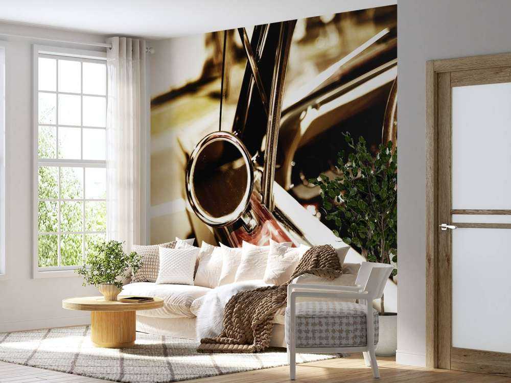 Primo piano rosso auto d'epoca