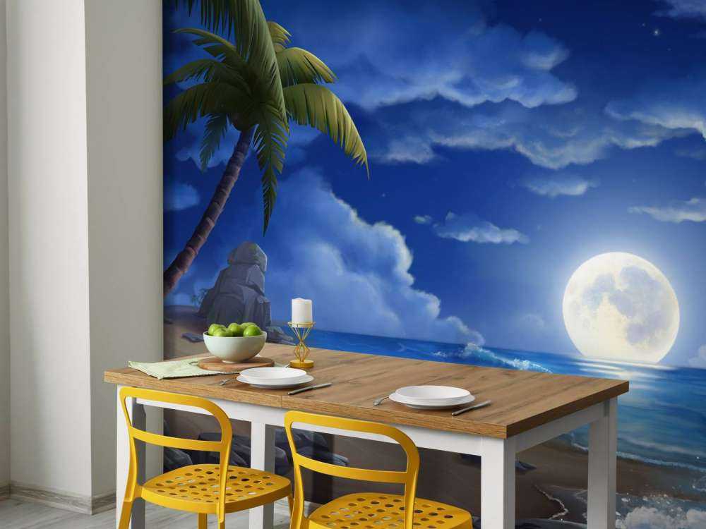 Bella spiaggia di notte