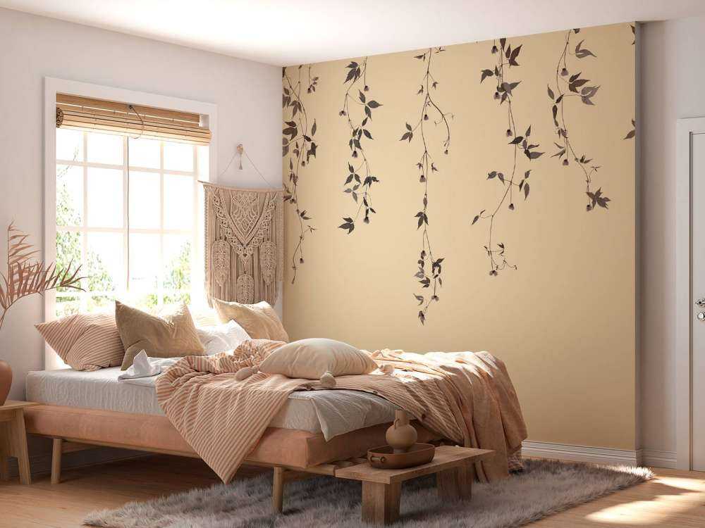 Rametti di clematide su beige