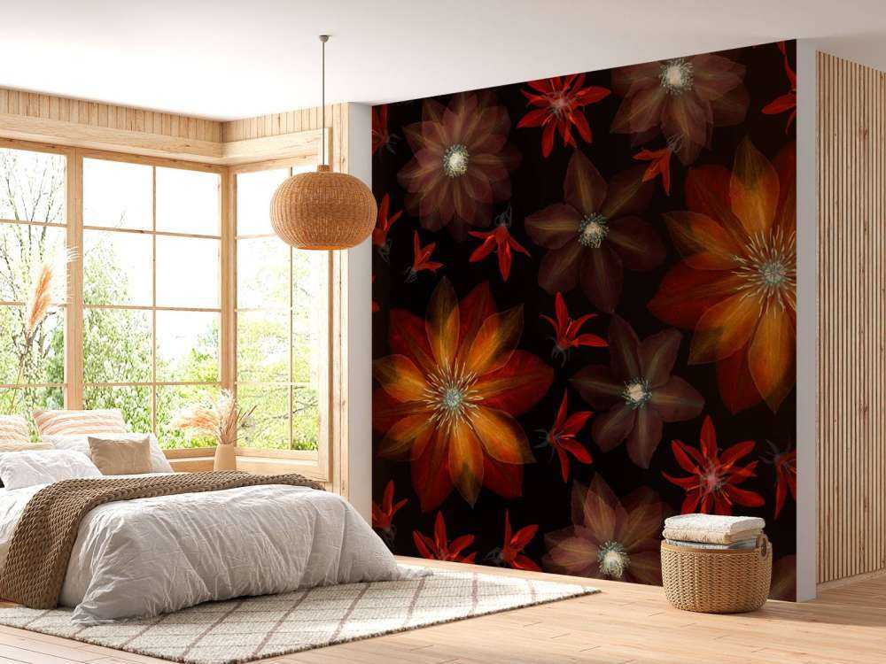 Fiori di clematide rossi